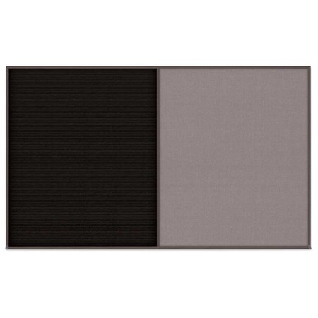 United Visual Products Triple Door Radius Corkboard, 96"x48", Hea, UV7016RC-SATIN-RUBBER UV7016RC-SATIN-RUBBER